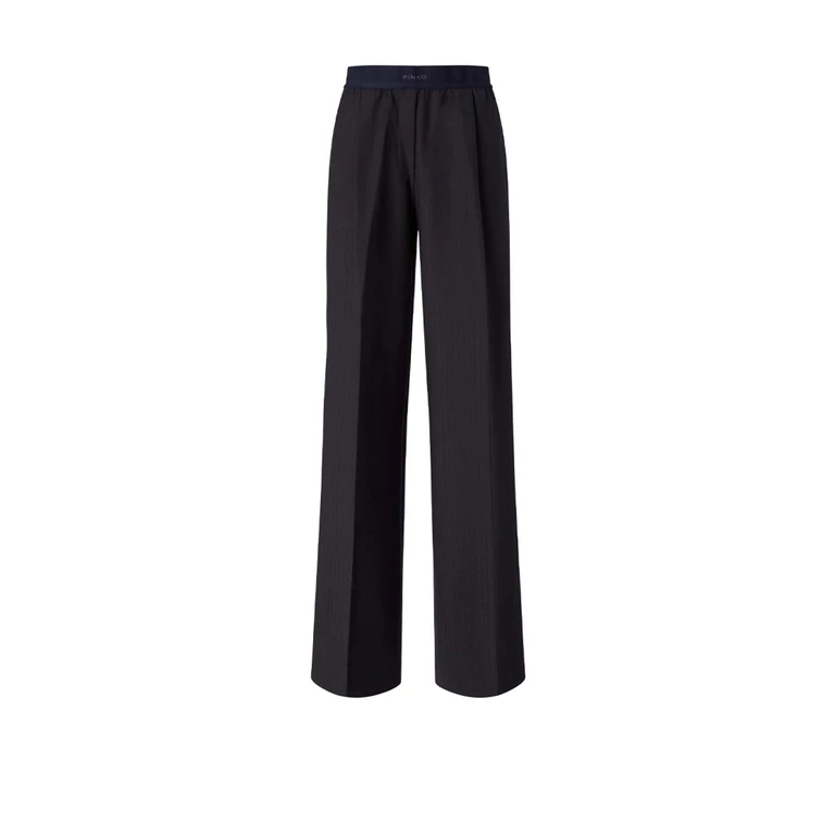 Pantalone palazzo in misto lana stretch