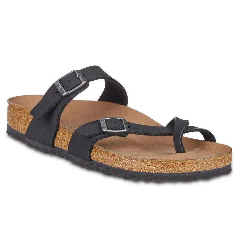 Women's Mayari Vegan Birkibuc Black Sandals