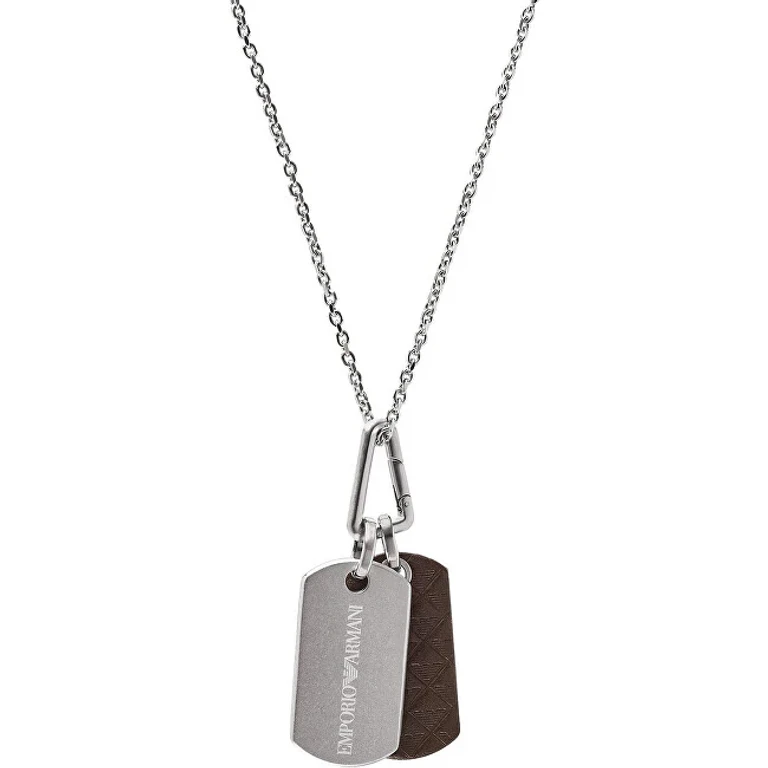 Men's Steel Necklace with Eagle Logo Charms EGS3133040
