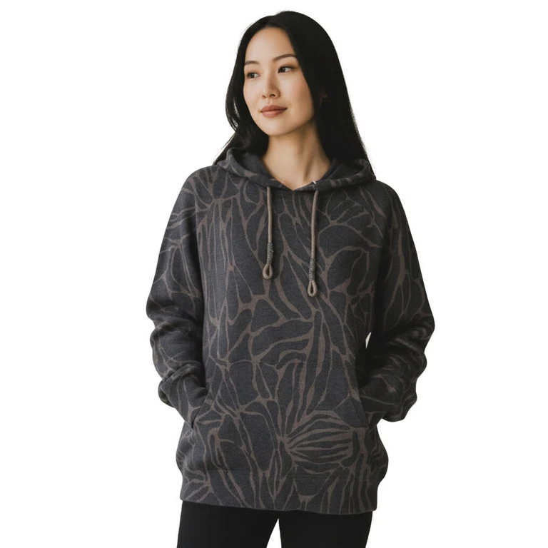 Black Cashmere Blend Patterned Hoodie
