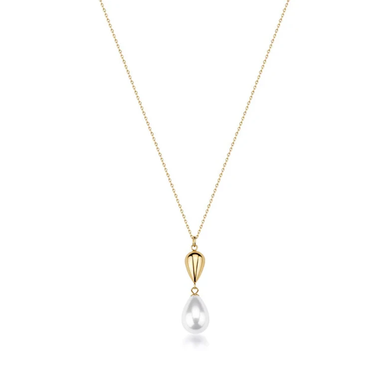 Bellissima Gold-Plated Necklace with Artificial Pearl Perfect Bpc69