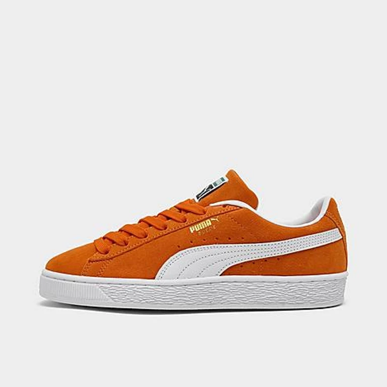 Big Kids Puma Suede Classic Casual Shoes in Orange Size: 4.0