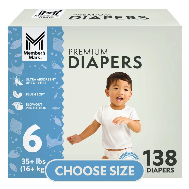 Premium Baby Diapers; Size 6, 138 ct., 35+ lbs.:- 6 - 138 ct., 35+ lbs.