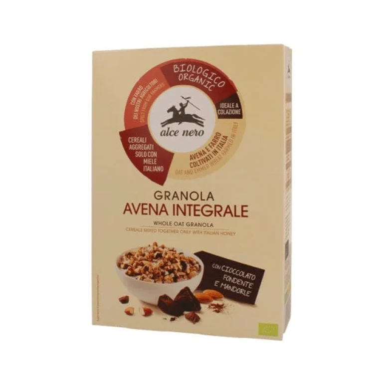 Granola Whole Oats Chocolate/Almonds Alce Nero 300g