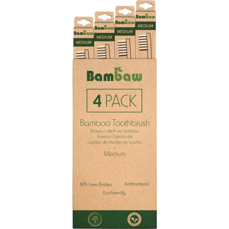 Bamboo Toothbrush - Medium 4 pieces.