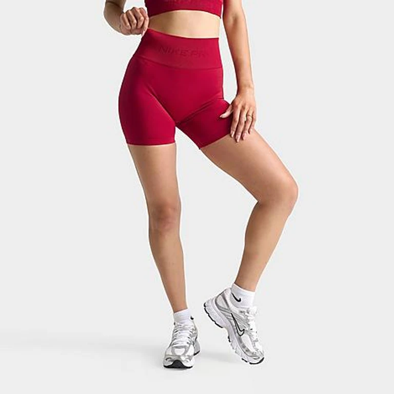 Women's Pro Seamless Dri-FIT High-Waisted 5" Biker Shorts in Tough Red Size: XS