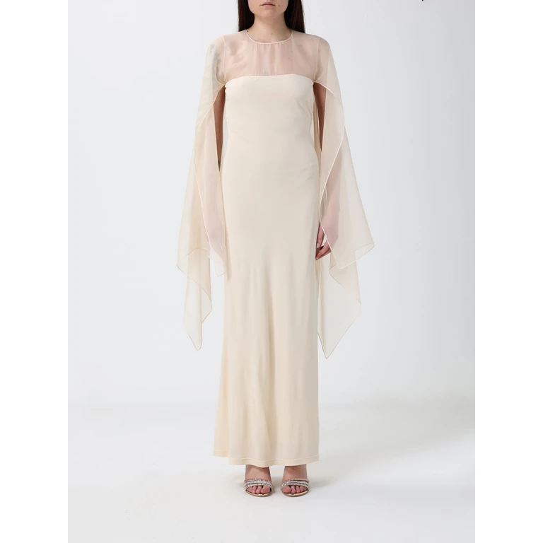 Long-Sleeved Slim Fit Satin Long Evening Gown (042201240006)