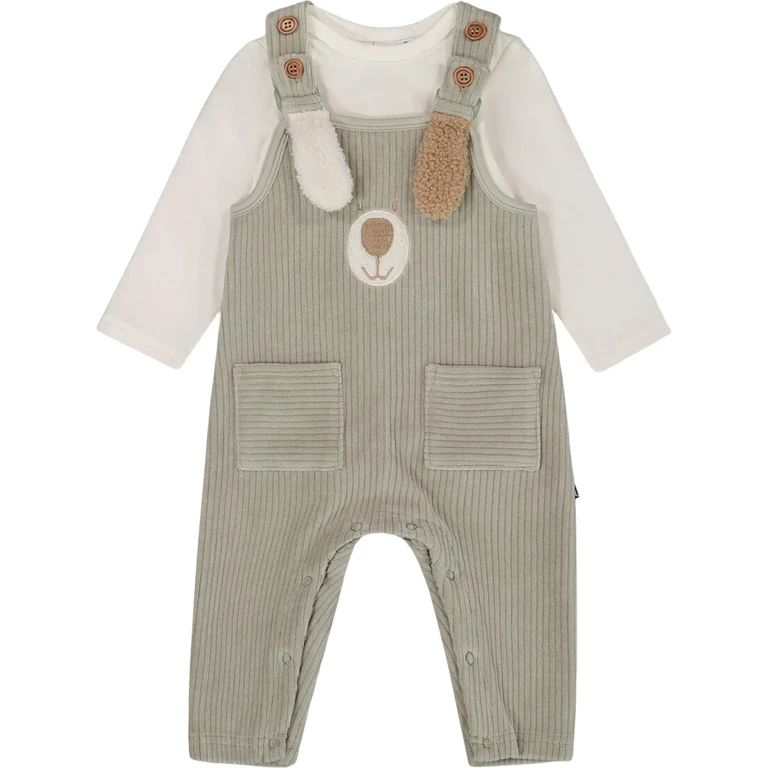 Onesie and Stretchy Corduroy Overall Set - Baby Boy