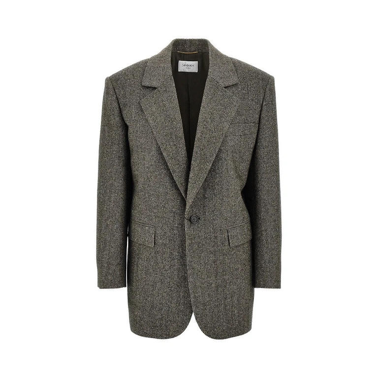 Wool jacket with herringbone motif Woman 36