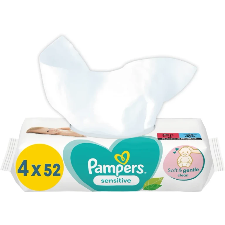 Sensitive Baby Wet Cleansing Wipes for Sensitive Skin 4x52 Pieces