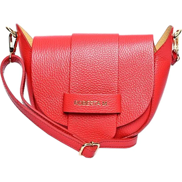 Red Leather Shoulder Bag for Women