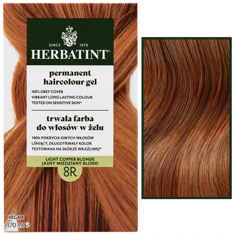 Herbatint Permanent Hair Color Gel 170ml 8R | Light Copper Blonde