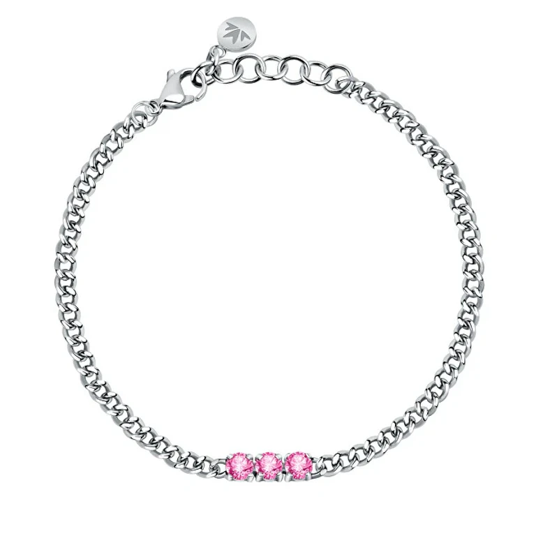 Charming Steel Bracelet with Crystals Poetica Sauz13 Pink