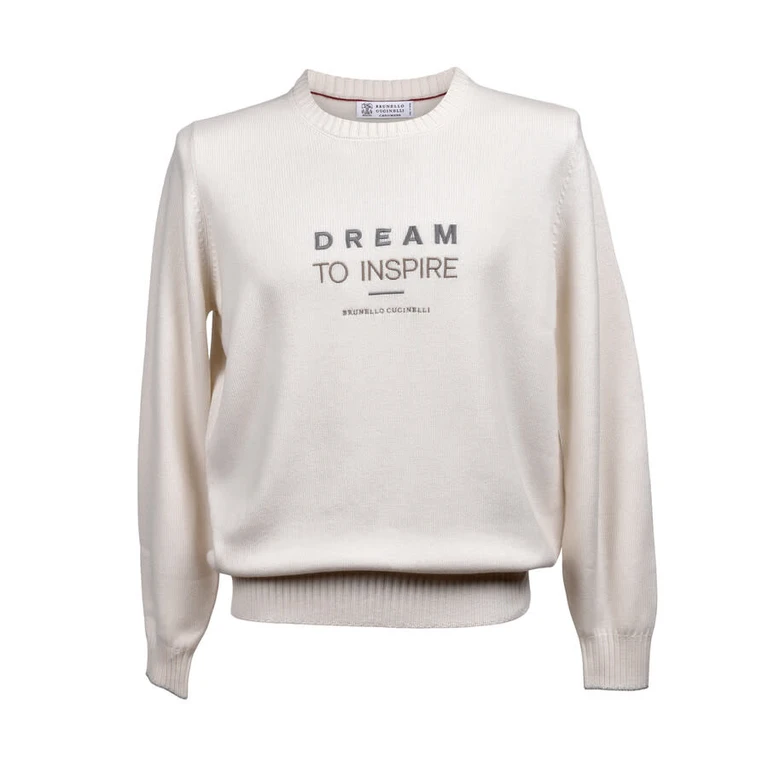 Off White Cashmere Crewneck Sweater