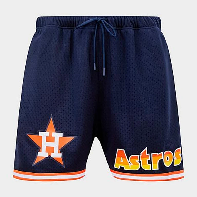 Houston Astros MLB Classic Mesh Shorts in Midnight Navy/Orange