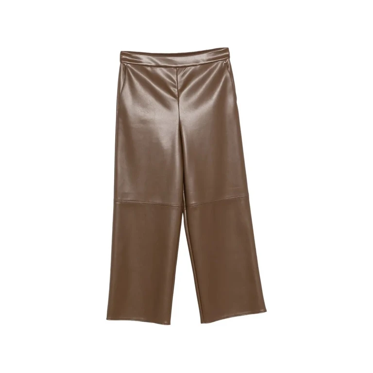 Maxmara `S Leather-Look Cropped Pants