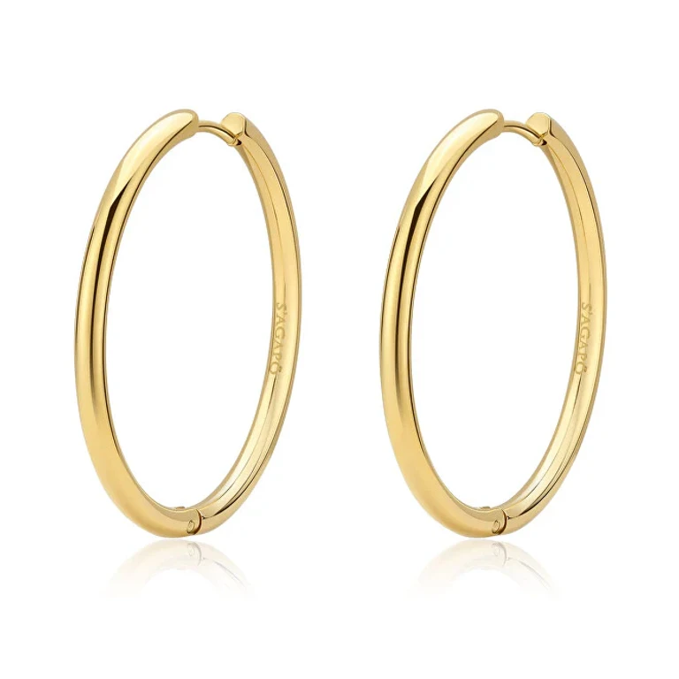 Shk74 Gold-Plated Hoop Earrings