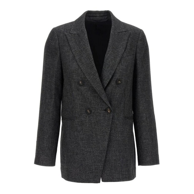 Dark Grey Double-Breasted Blazer