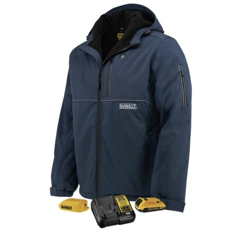 DCHJ101D1-XL 20V MAX Lithium-Ion Men's Standard Reflective Soft Shell Heated Jacket Kit - Extra Large, Navy