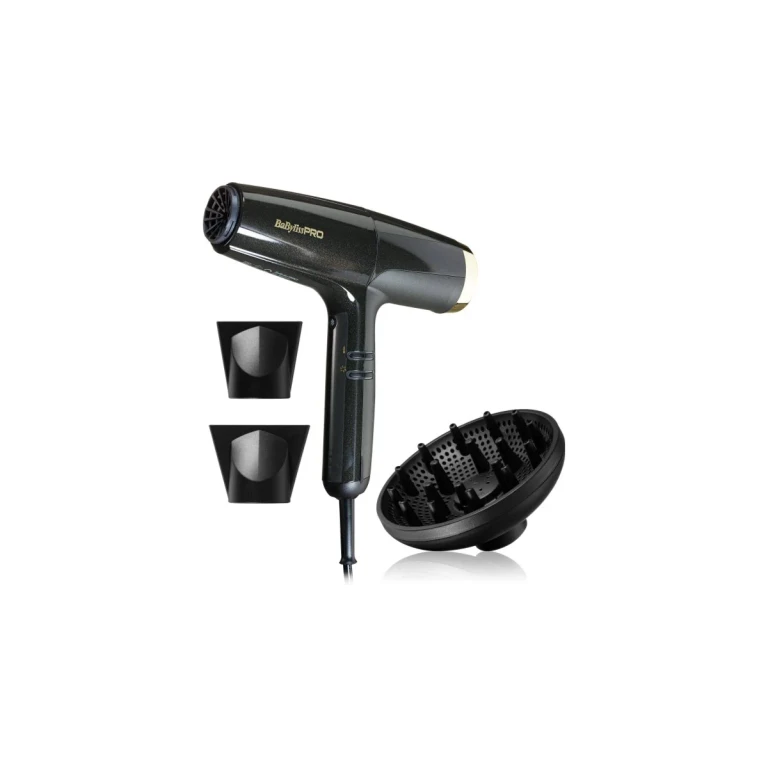 BaByliss PRO Black and Gold Hawk Hair Dryer with Built-in Ionization Function 1 Piece