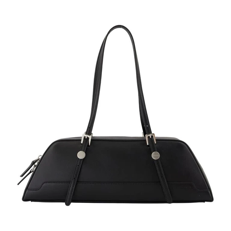 Leather Duffle Shoulder Bag â Black