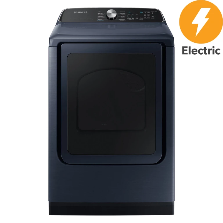 7.4 cu. ft. Smart Electric Dryer (Choose Color) w/ Steam Sanitize+ and Pet Care Dry (Brushed Navy):- Brushed