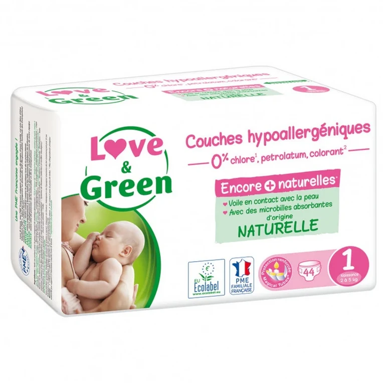 Love&Green Hypoallergenic Diapers T1 2 to 5 kg x44