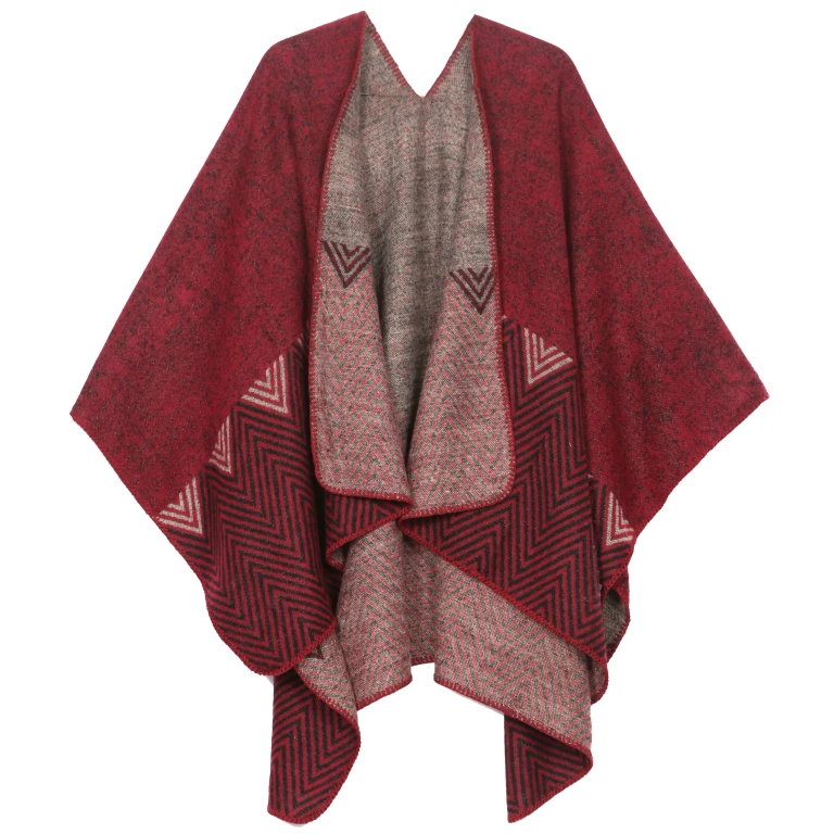Sakkas Lupe Womens Reversible Poncho Wrap Cape Shawl Sweater Coat Cardigan Pattern