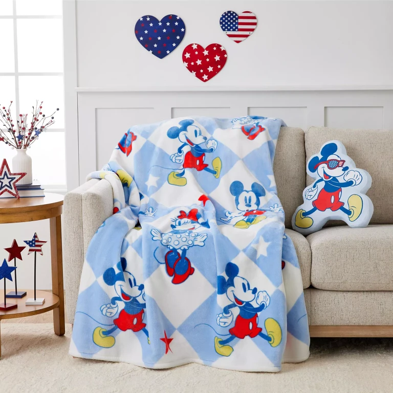 Hello Kitty Americana 2pc Shaped Pillow and Throw Set- Mickey Mouse:- Mickey Mouse