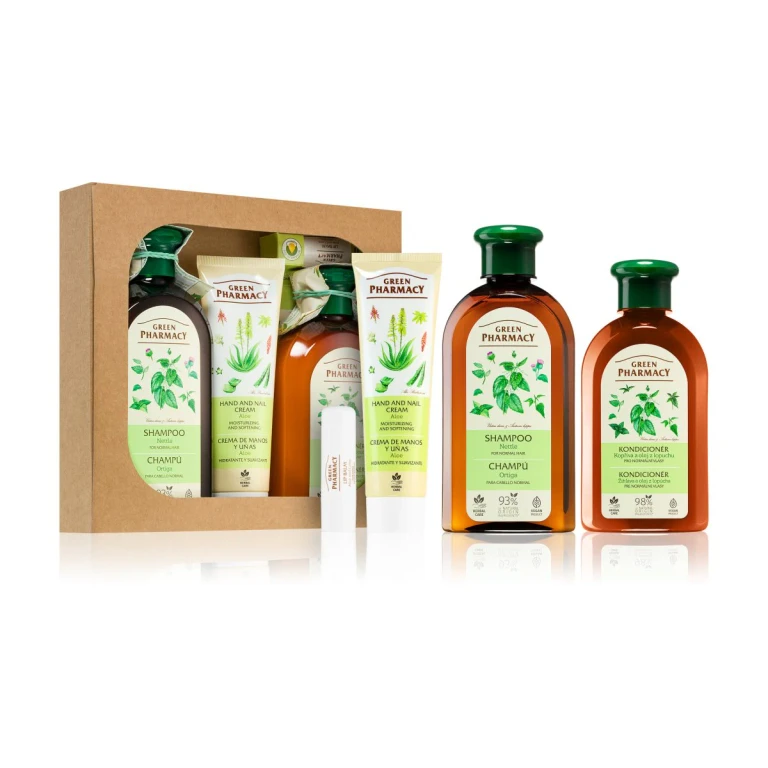 Herbal Care Gift Set For Normal Hair Cleansing Shampoo For Normal Hair 350 Ml + Cleansing Conditioner For Normal Hair 300 Ml + Hand Cre