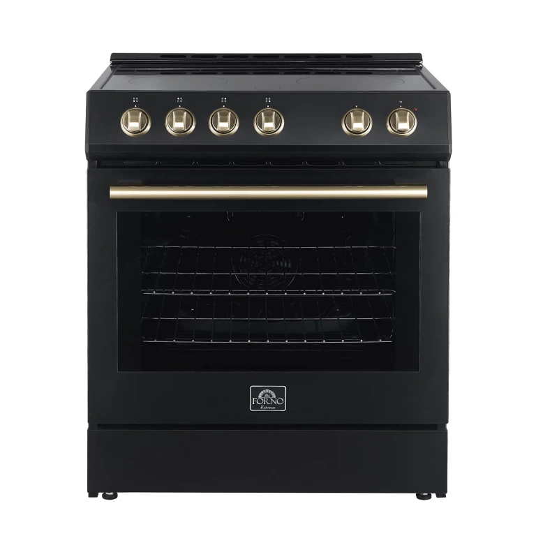 Leonardo Espresso 30' Slide-In Electric Range in Stainless-Steel (Black):- Black