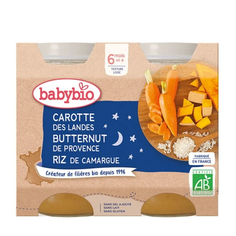 Dinner Pots - 6 months and more - Carrot, Butternut, Rice - ORGANIC 2x200 g