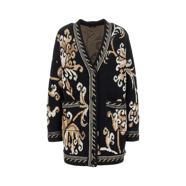 Jacquard wool cardigan Woman 42