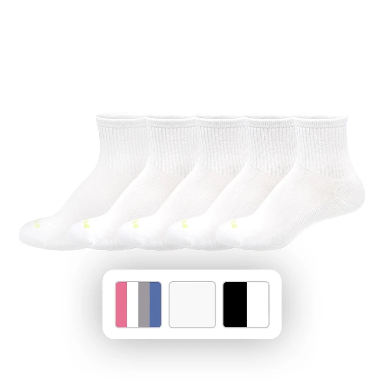 Women's 5-Pack Mini Crew Sock - WHITE PACK ONE SIZE:- White