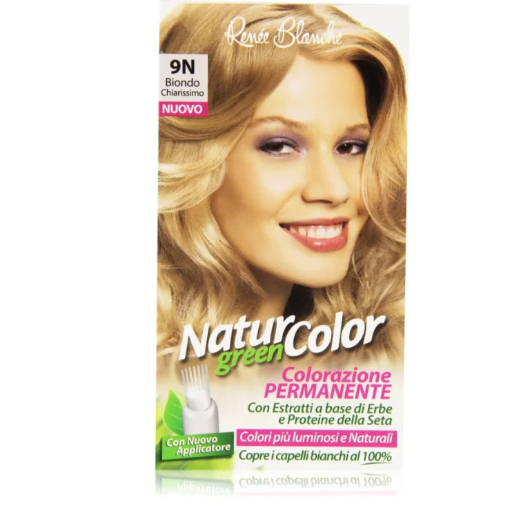 Renee Blanche Hair Dye Permanent Color Naturale Natur Color Green 9 N Very Light Blonde