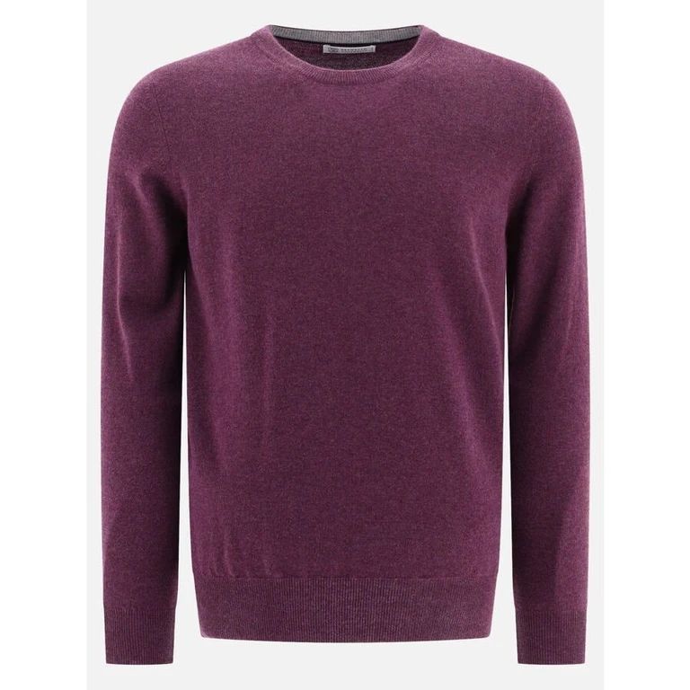 Plum Cashmere Crewneck Sweater