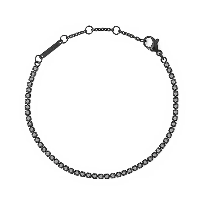 Classic Tennis Black Crystal Sparkling Bracelet DW00400810