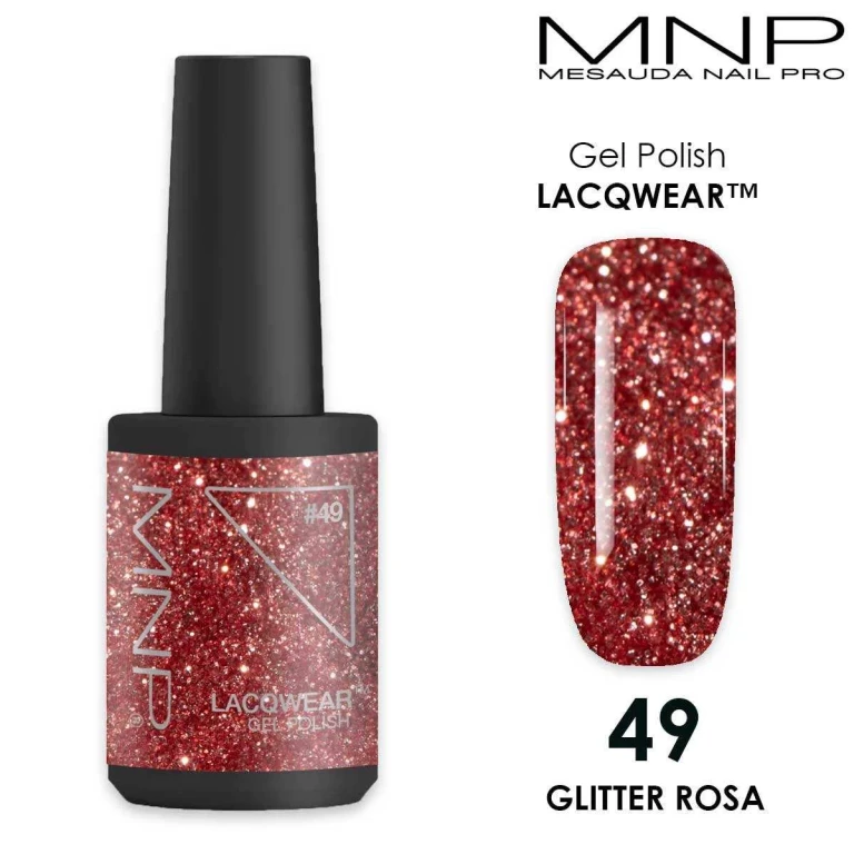Lacqwear Mnp 10 Ml Gel Polish 49 Glitter Pink