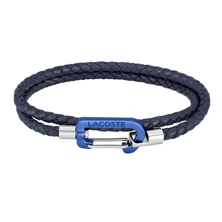 Dark Blue Matt Woven Leather Bracelet 2040315