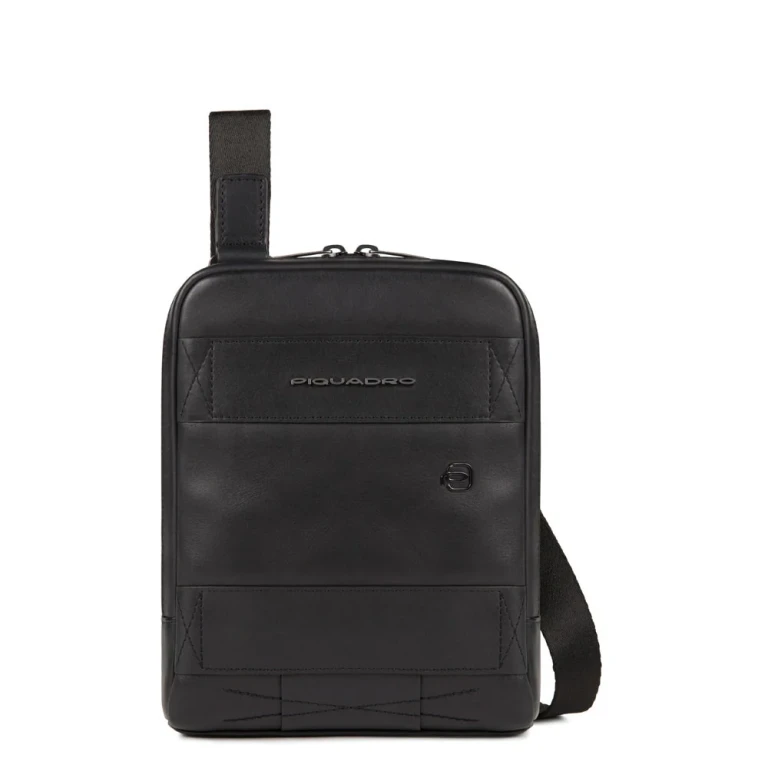 , Obidos, Leather Shoulder Bag, Black, 17 x 22 x 5.00 cm, Men's
