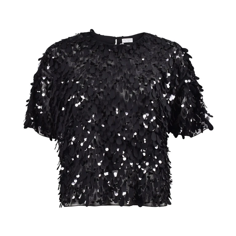 Black Sequin Embellished Shirt
