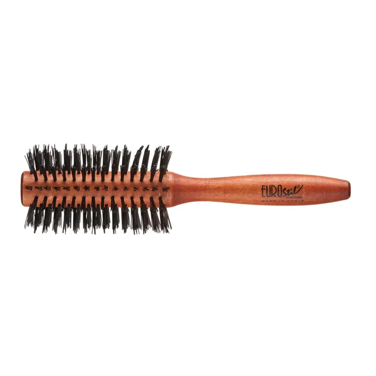 Circular brush Eurostil in wood and nylon 24 mm