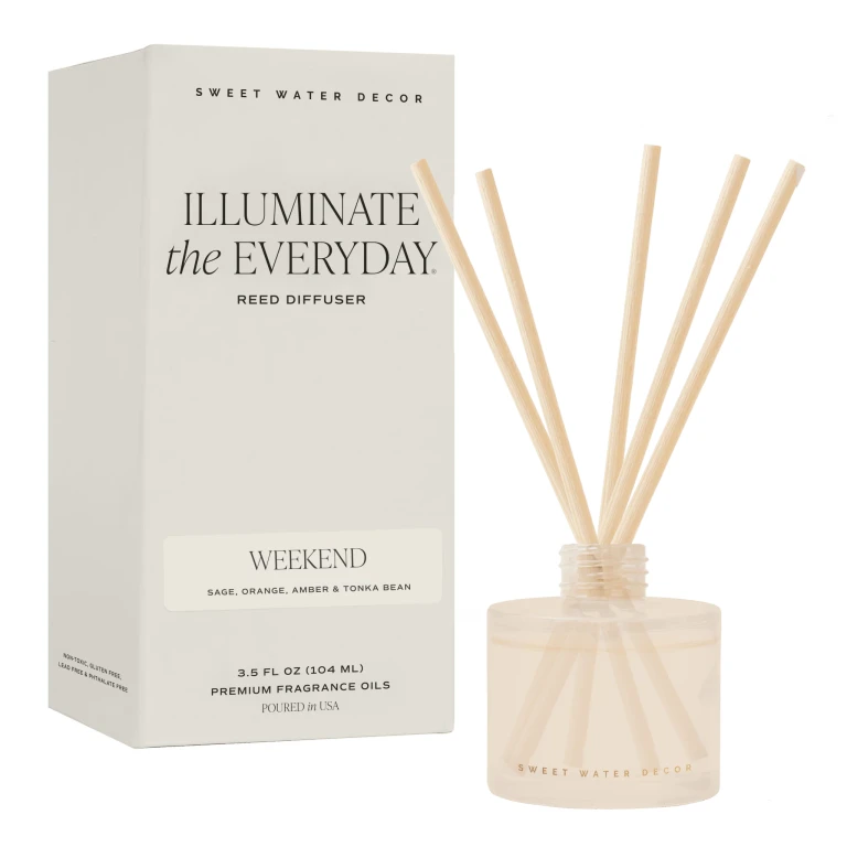 Weekend White Translucent Tinted Glass Jar Reed Diffuser