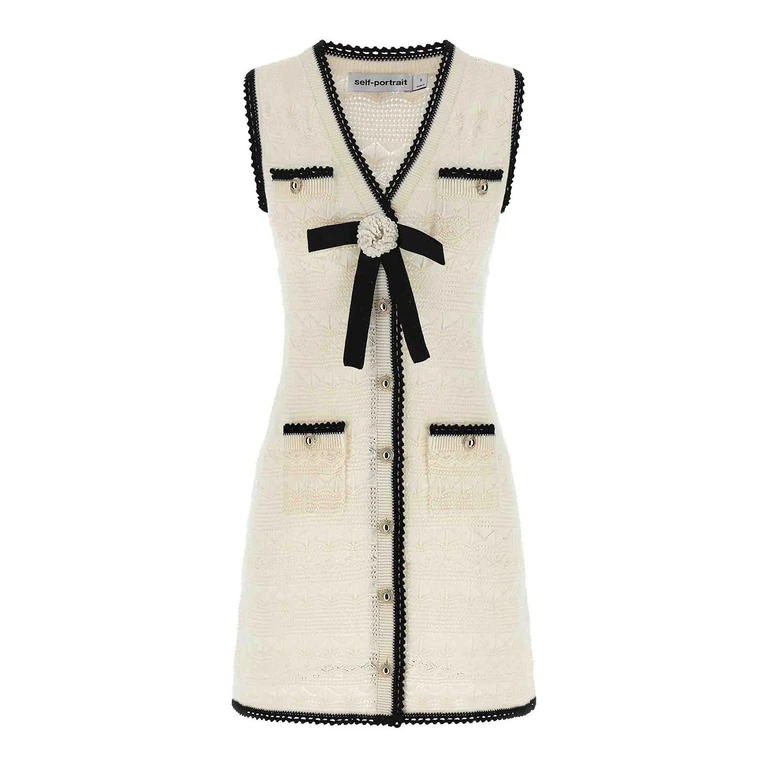 Self Portrait Robe Courte - Blanc (PF26075SC)