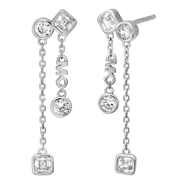 Luxurious Silver Earrings With Brilliance Crystals Kors Mkc1773040
