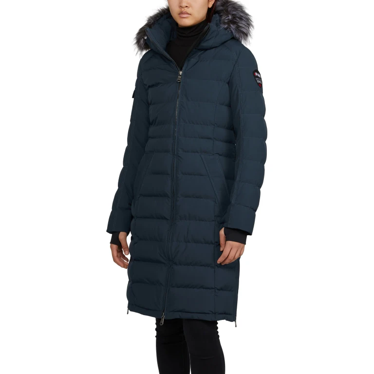 Venice Long Puffer Jacket with Removable Faux Fur Trim - Women's