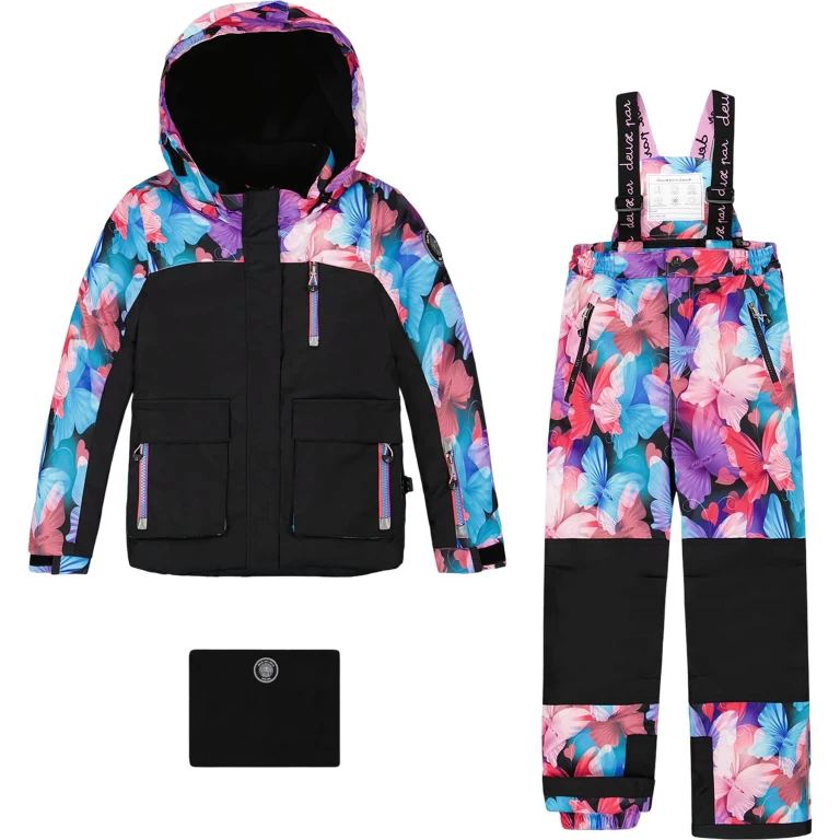 Black Butterfly Play Two-Piece Snowsuit - Big Girl