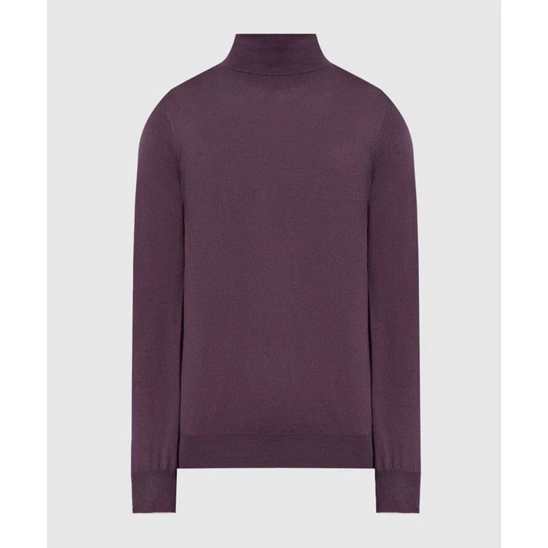 Plum Turtleneck Knit Sweater