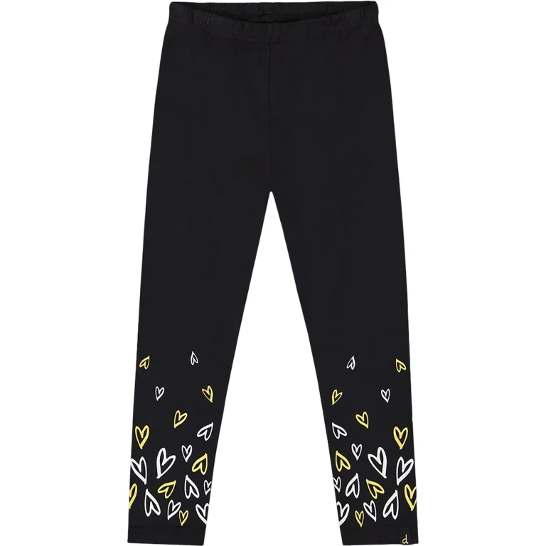Pink With Hearts Organic Cotton Leggings - Big Girl