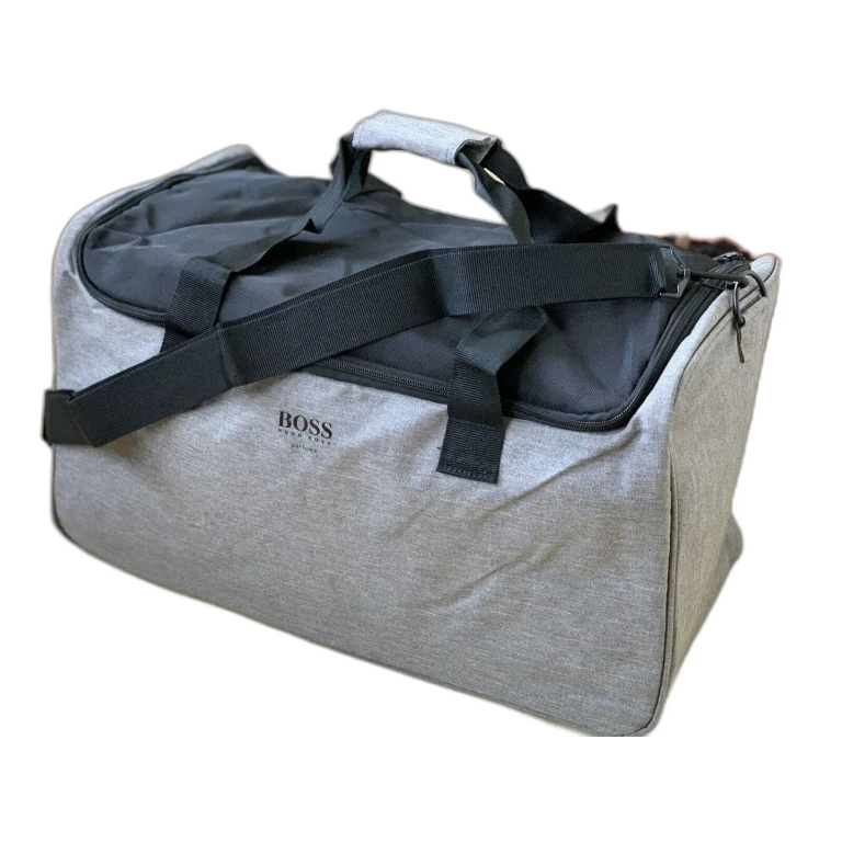 , polyester, fabric bag, gym, grey, men